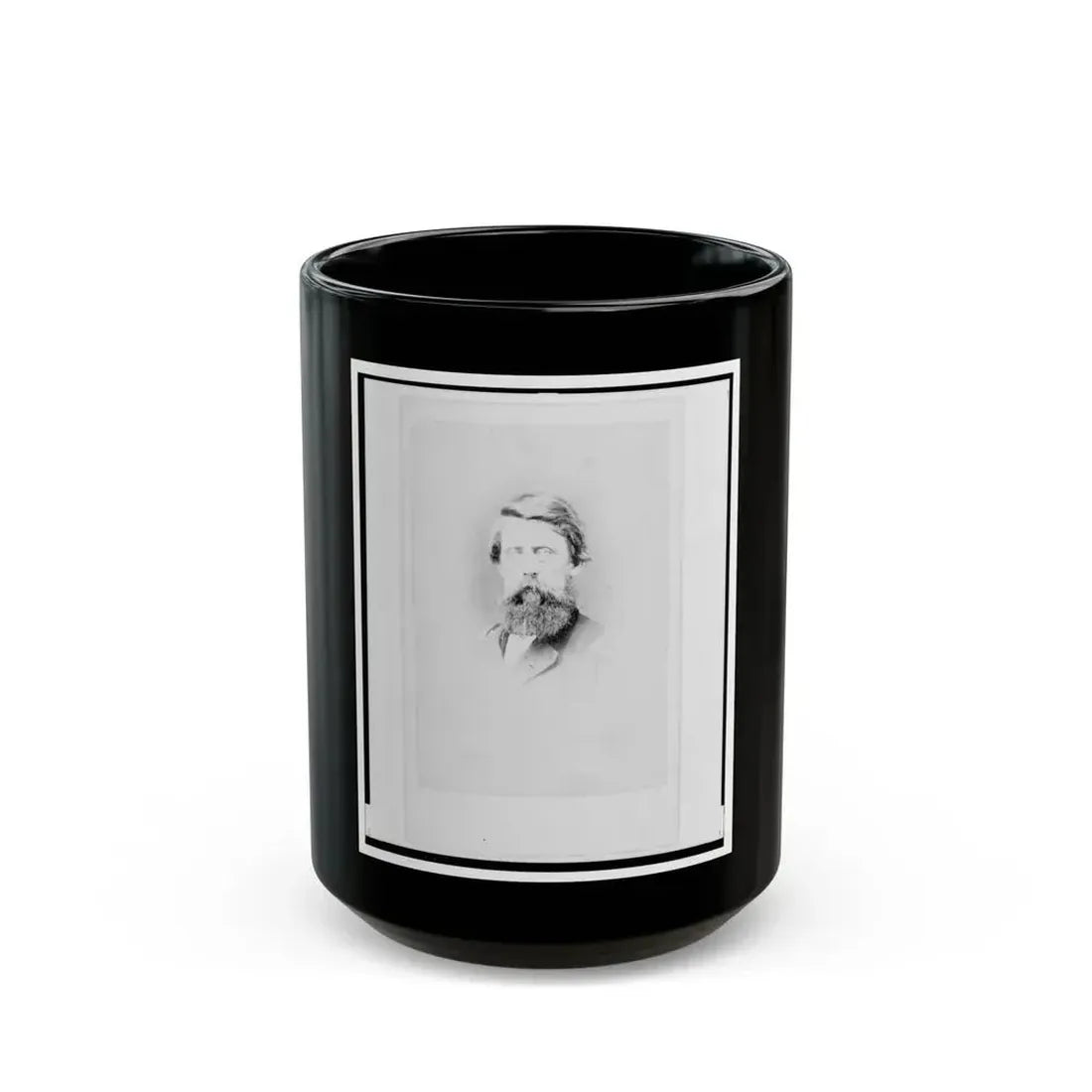Brigadier General Jefferson Columbus Davis, Union Officer, Bust Portrait, Facing Front (U.S. Civil War) Black Coffee Mug 15oz - Go Mug Yourself