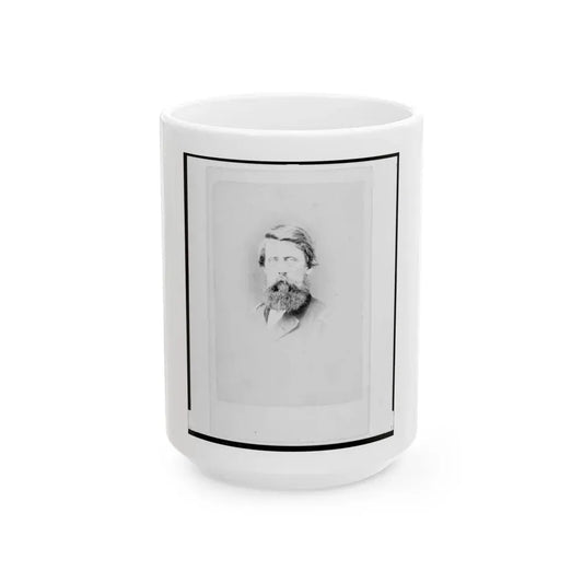 Brigadier General Jefferson Columbus Davis, Union Officer, Bust Portrait, Facing Front (U.S. Civil War) White Coffee Mug 15oz - Go Mug Yourself