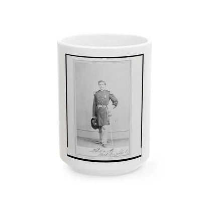 Brigadier General William G. Mank, Union Officer In The 32nd Indiana Regiment, Full-Length Portrait, Standing, Facing Front (U.S. Civil War) White Coffee Mug 15oz - Go Mug Yourself