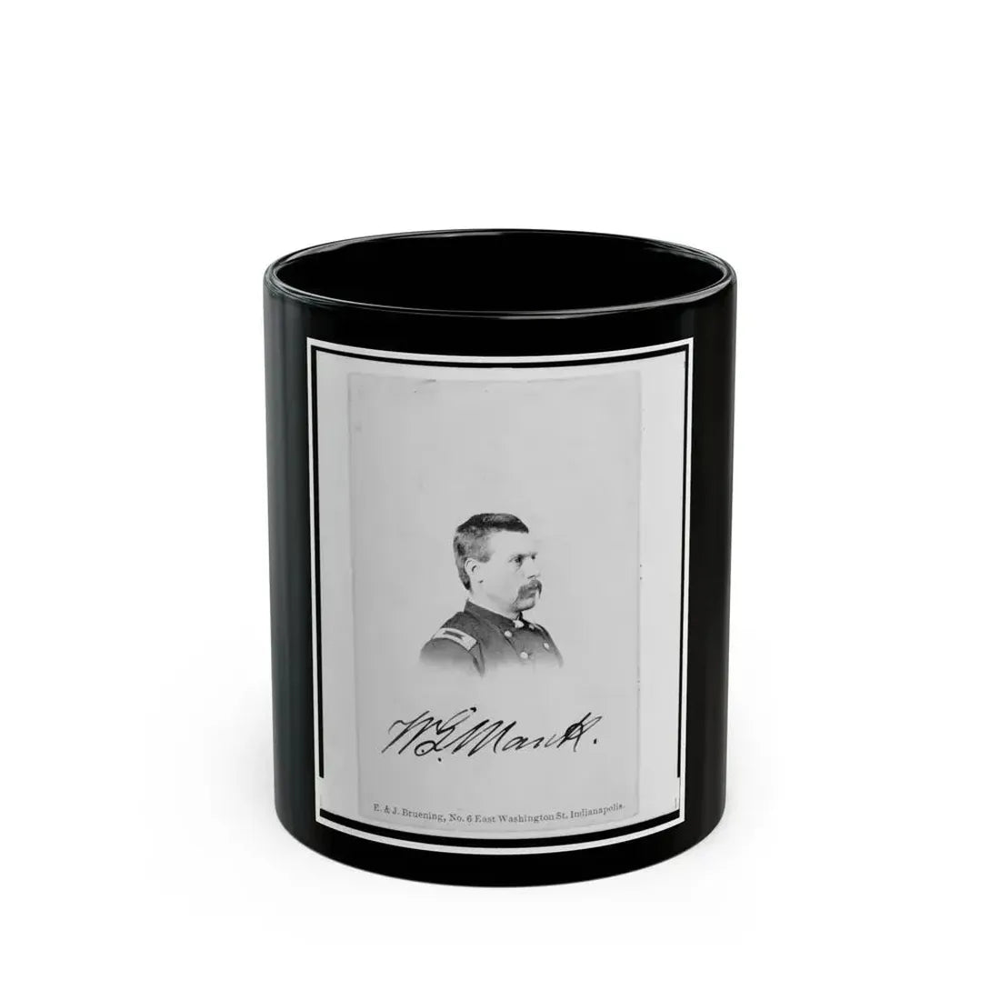 Brigadier General William G. Mank, Union Officer In The 32nd Indiana Regiment, Head-And-Shoulders Portrait, Turned Right (U.S. Civil War) Black Coffee Mug 11oz - Go Mug Yourself