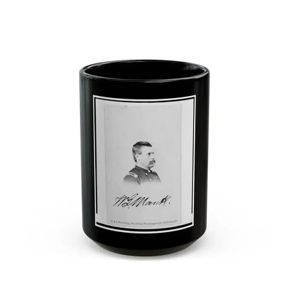 Brigadier General William G. Mank, Union Officer In The 32nd Indiana Regiment, Head-And-Shoulders Portrait, Turned Right (U.S. Civil War) Black Coffee Mug 15oz - Go Mug Yourself