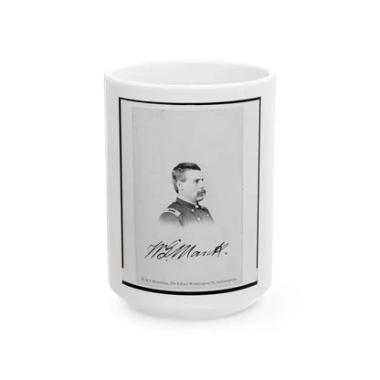 Brigadier General William G. Mank, Union Officer In The 32nd Indiana Regiment, Head-And-Shoulders Portrait, Turned Right (U.S. Civil War) White Coffee Mug 15oz - Go Mug Yourself