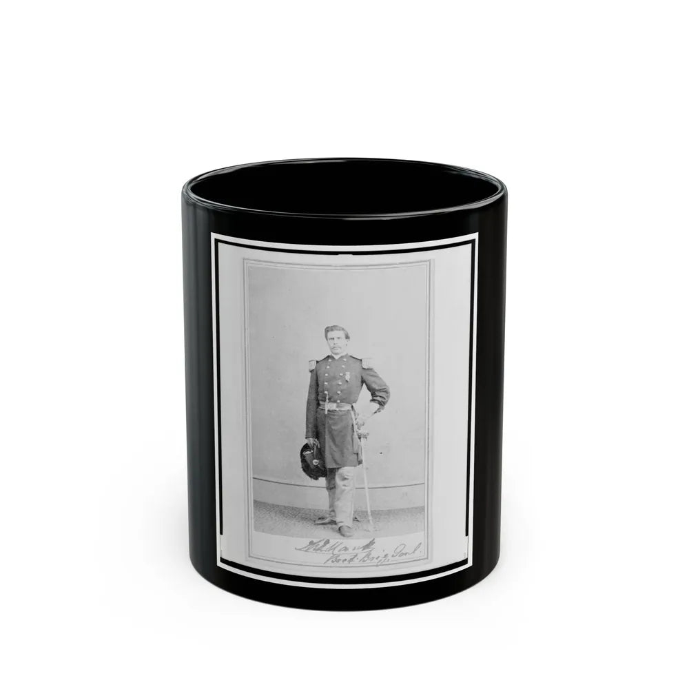 Brigadier General William G. Mank, Union Officer In The 32nd Indiana Regiment, Full-Length Portrait, Standing, Facing Front (U.S. Civil War) Black Coffee Mug-11oz-Go Mug Yourself