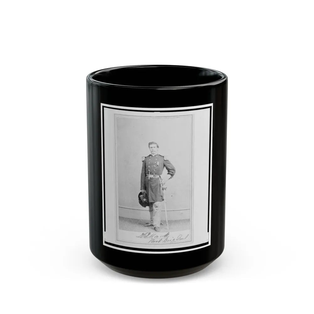 Brigadier General William G. Mank, Union Officer In The 32nd Indiana Regiment, Full-Length Portrait, Standing, Facing Front (U.S. Civil War) Black Coffee Mug-15oz-Go Mug Yourself