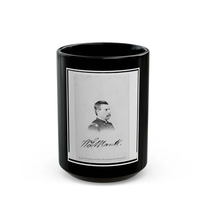 Brigadier General William G. Mank, Union Officer In The 32nd Indiana Regiment, Head-And-Shoulders Portrait, Turned Right (U.S. Civil War) Black Coffee Mug-15oz-Go Mug Yourself