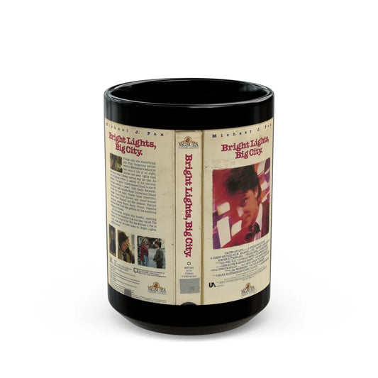 BRIGHT LIGHTS BIG CITY MICHAEL J FOX (VHS COVER) - Black Coffee Mug-15oz-Go Mug Yourself