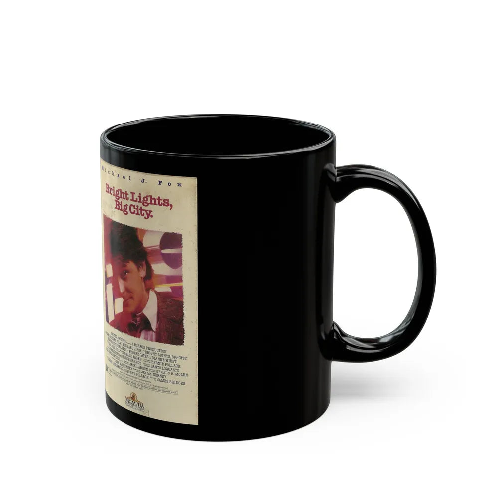 BRIGHT LIGHTS BIG CITY MICHAEL J FOX (VHS COVER) - Black Coffee Mug-Go Mug Yourself