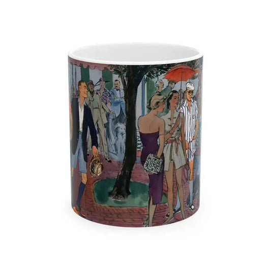 Bright Lights in Sportswear, Esquire, June 1955 - White Coffee Mug 11oz - Go Mug Yourself