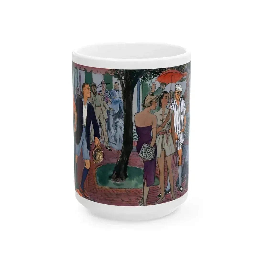 Bright Lights in Sportswear, Esquire, June 1955 - White Coffee Mug 15oz - Go Mug Yourself