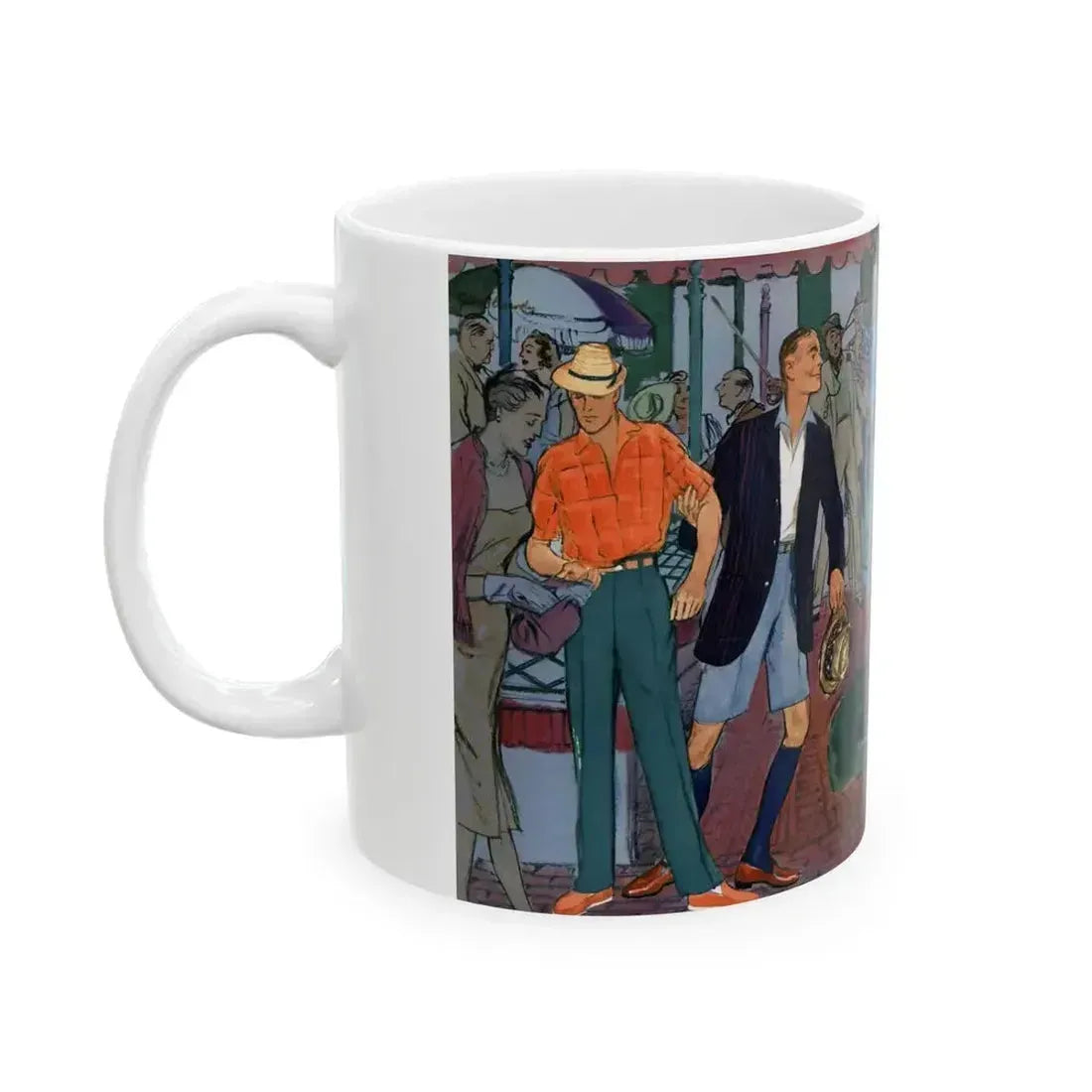 Bright Lights in Sportswear, Esquire, June 1955 - White Coffee Mug - Go Mug Yourself