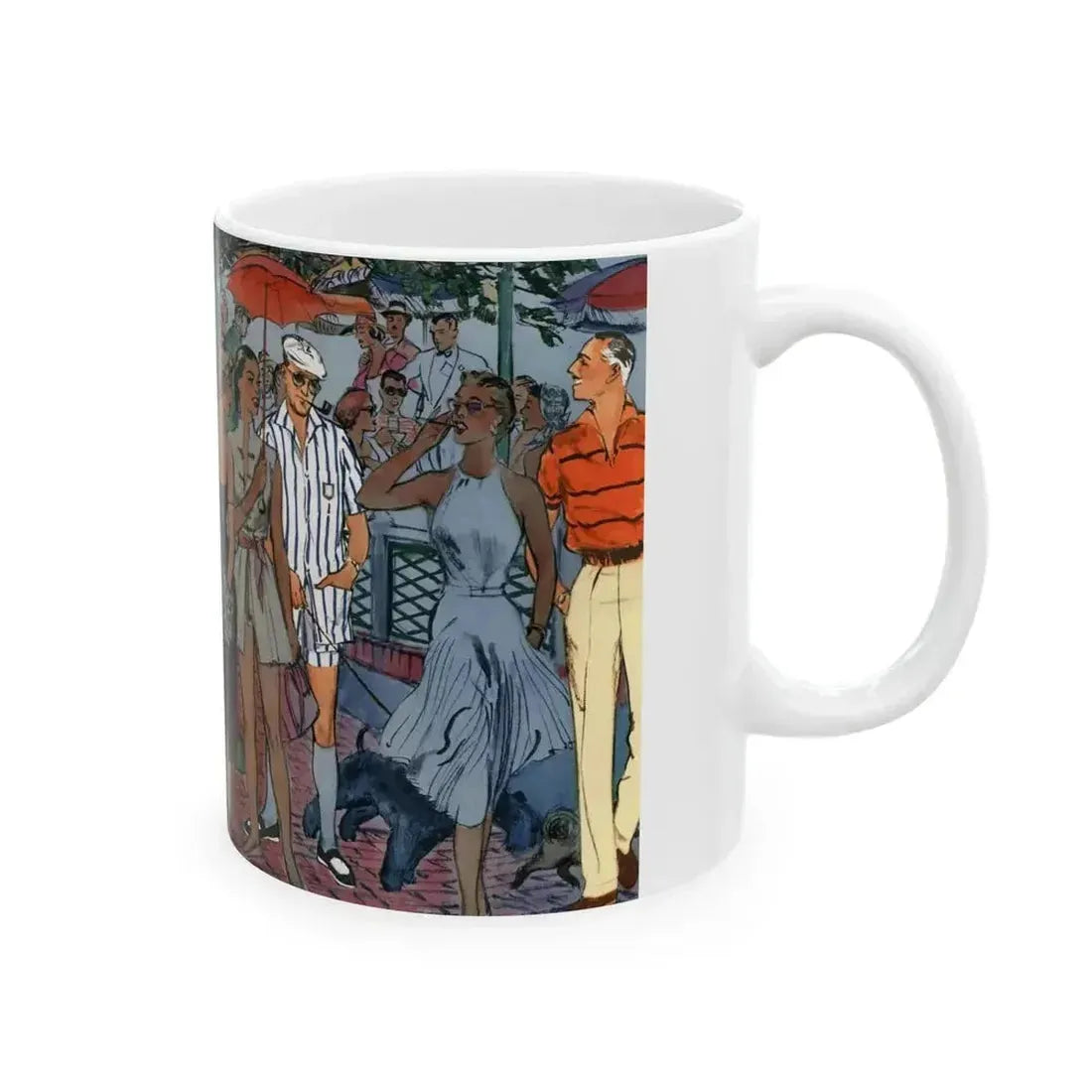 Bright Lights in Sportswear, Esquire, June 1955 - White Coffee Mug - Go Mug Yourself