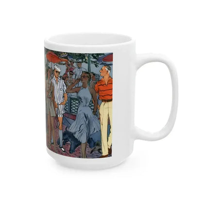 Bright Lights in Sportswear, Esquire, June 1955 - White Coffee Mug - Go Mug Yourself