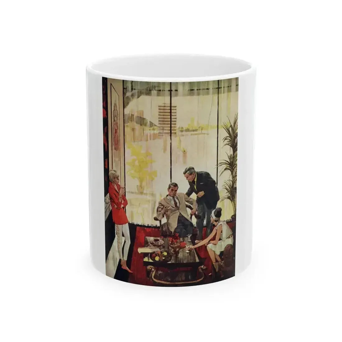 Bright Orange Shroud, Cosmopolitan Illustration, April 1965 - White Coffee Mug 11oz - Go Mug Yourself