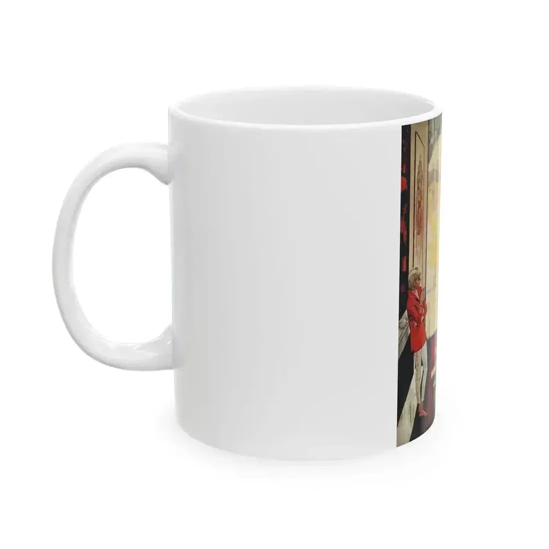Bright Orange Shroud, Cosmopolitan Illustration, April 1965 - White Coffee Mug - Go Mug Yourself