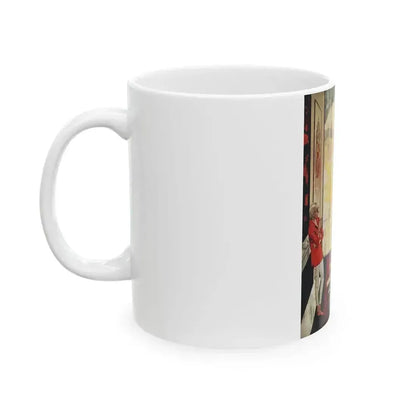 Bright Orange Shroud, Cosmopolitan Illustration, April 1965 - White Coffee Mug - Go Mug Yourself