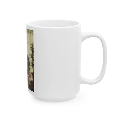 Bright Orange Shroud, Cosmopolitan Illustration, April 1965 - White Coffee Mug - Go Mug Yourself