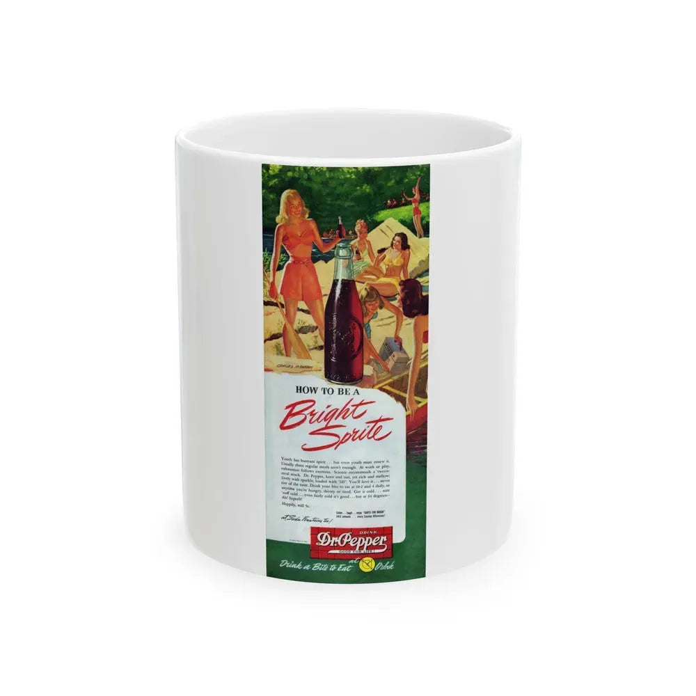 Bright Sprite, Dr. Drpepper advertisement, 1946 - White Coffee Mug 11oz - Go Mug Yourself