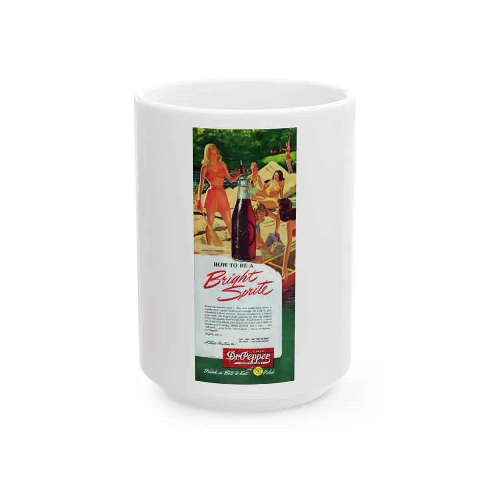Bright Sprite, Dr. Drpepper advertisement, 1946 - White Coffee Mug 15oz - Go Mug Yourself