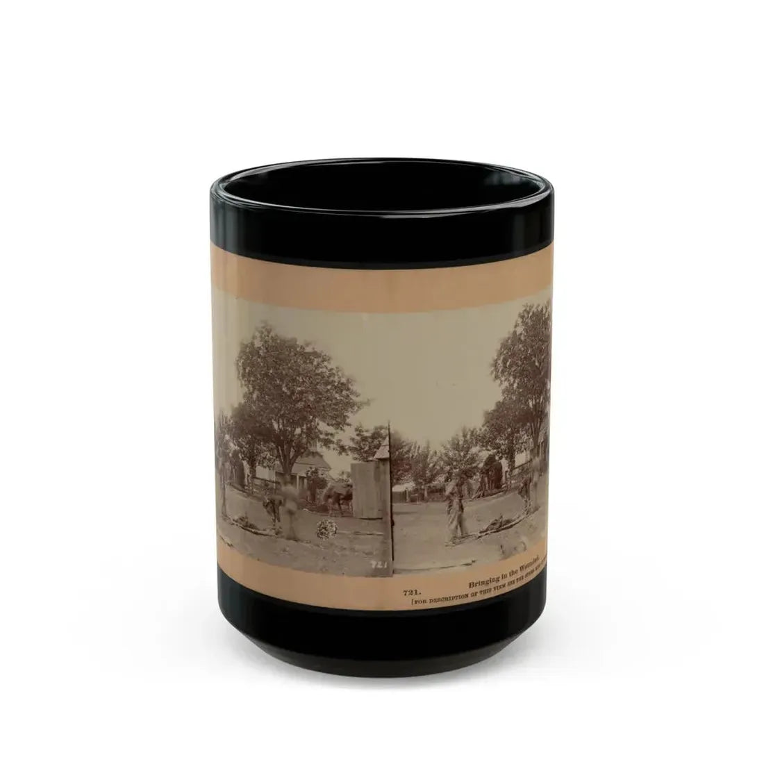 Bringing In The Wounded (U.S. Civil War) Black Coffee Mug 15oz - Go Mug Yourself