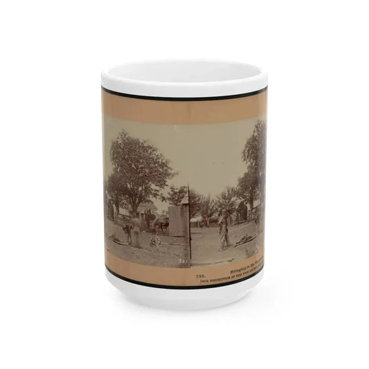 Bringing In The Wounded (U.S. Civil War) White Coffee Mug 15oz - Go Mug Yourself