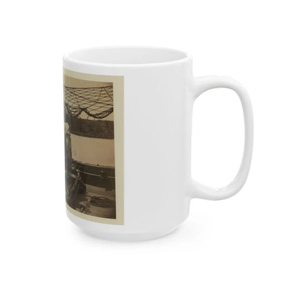 Bringing Parrott Gun Into Position On Board Gun Boat Mendota, July 10, 1864 (U.S. Civil War) White Coffee Mug-Go Mug Yourself