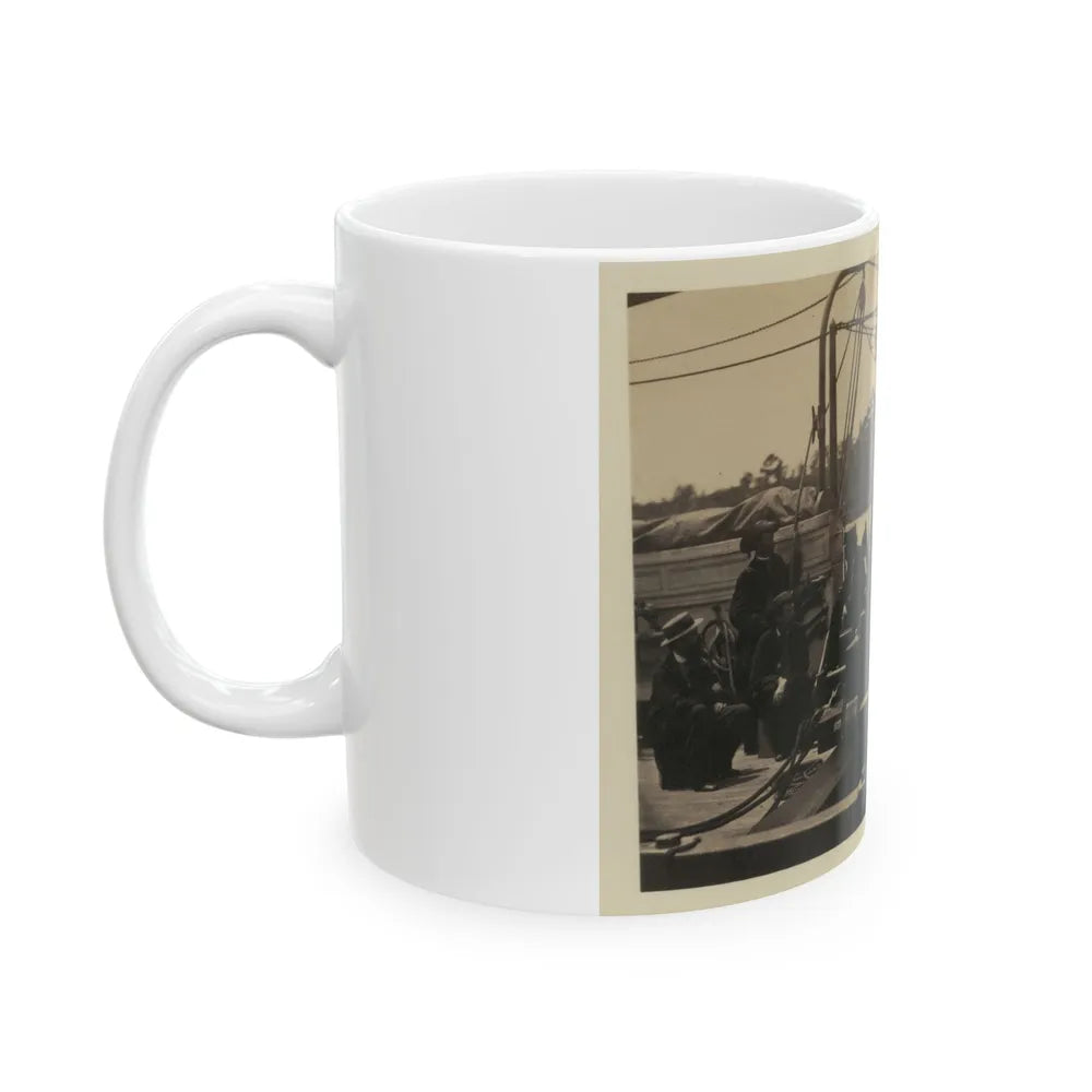 Bringing Parrott Gun Into Position On Board Gun Boat Mendota, July 10, 1864 (U.S. Civil War) White Coffee Mug-Go Mug Yourself