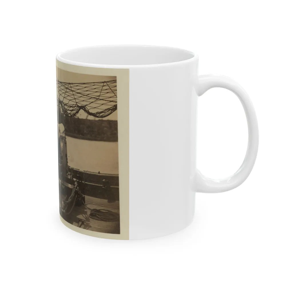 Bringing Parrott Gun Into Position On Board Gun Boat Mendota, July 10, 1864 (U.S. Civil War) White Coffee Mug-Go Mug Yourself