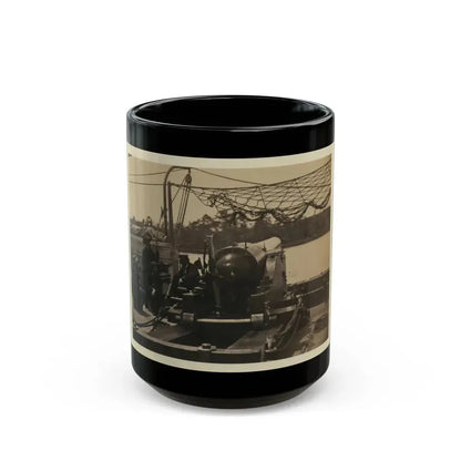 Bringing Parrott Gun Into Position On Board Gun Boat  Mendota,  July 10, 1864 (U.S. Civil War) Black Coffee Mug 15oz - Go Mug Yourself