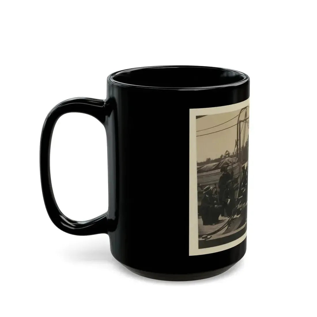 Bringing Parrott Gun Into Position On Board Gun Boat  Mendota,  July 10, 1864 (U.S. Civil War) Black Coffee Mug - Go Mug Yourself