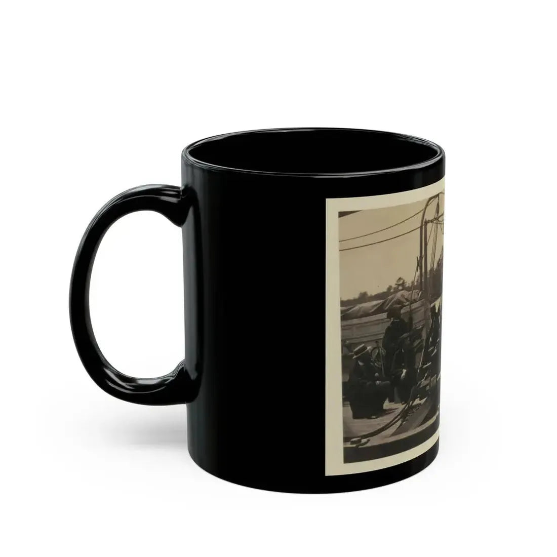 Bringing Parrott Gun Into Position On Board Gun Boat  Mendota,  July 10, 1864 (U.S. Civil War) Black Coffee Mug - Go Mug Yourself