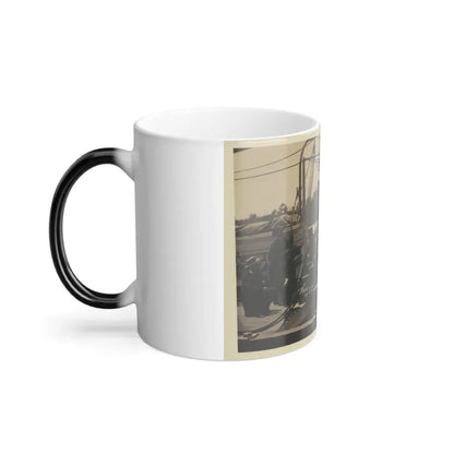 Bringing Parrott Gun Into Position on Board Gun Boat  Mendota,  July 10, 1864 (U.S. Civil War) Color Changing Coffee Mug 11oz - Go Mug Yourself