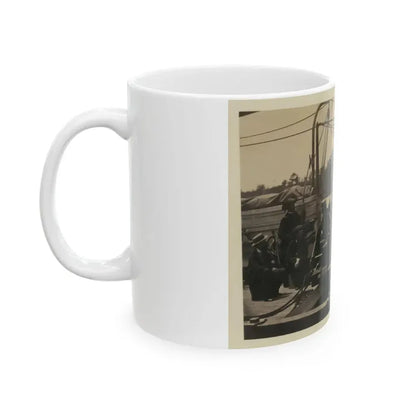 Bringing Parrott Gun Into Position On Board Gun Boat  Mendota,  July 10, 1864 (U.S. Civil War) White Coffee Mug - Go Mug Yourself