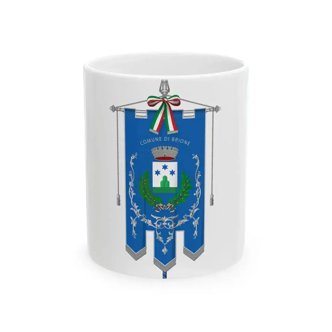 Brione-Gonfalone (Italy) White Coffee Mug 11oz - Go Mug Yourself