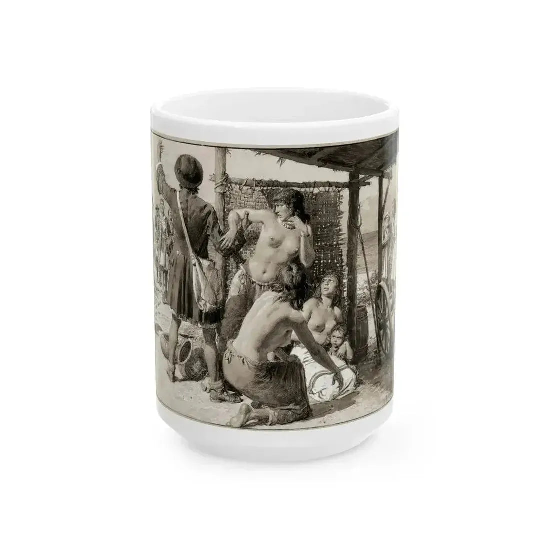 Britannia and Eve, c. 1942 - White Coffee Mug 15oz - Go Mug Yourself