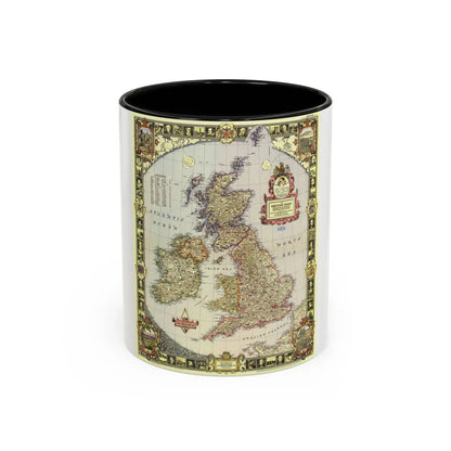 British Isles (1949) (Map) Accent Coffee Mug-11oz-Black-Go Mug Yourself