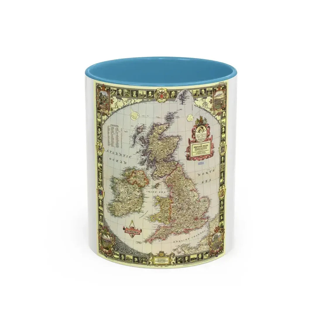 British Isles (1949) (Map) Accent Coffee Mug 11oz Light Blue - Go Mug Yourself