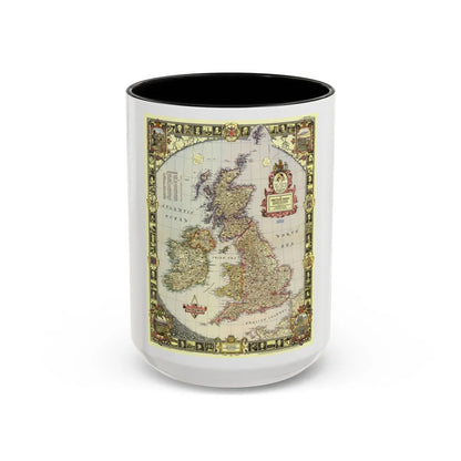 British Isles (1949) (Map) Accent Coffee Mug-15oz-Black-Go Mug Yourself