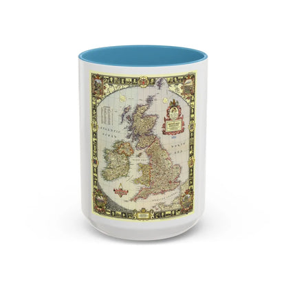 British Isles (1949) (Map) Accent Coffee Mug-15oz-Light Blue-Go Mug Yourself