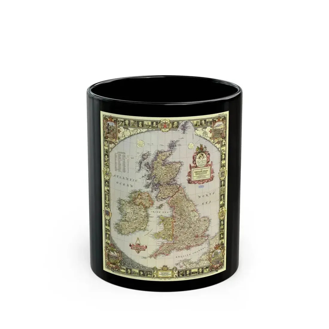 British Isles (1949) (Map) Black Coffee Mug 11oz - Go Mug Yourself