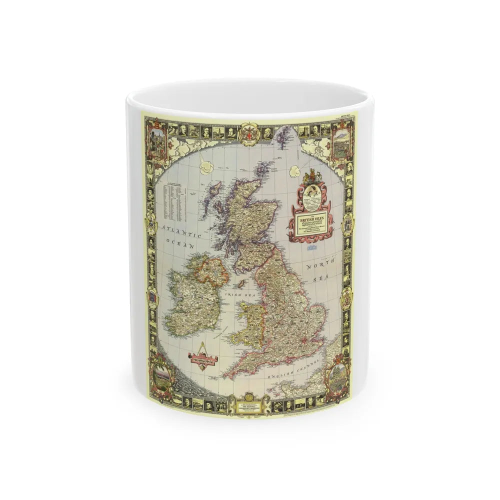 British Isles (1949) (Map) White Coffee Mug-11oz-Go Mug Yourself