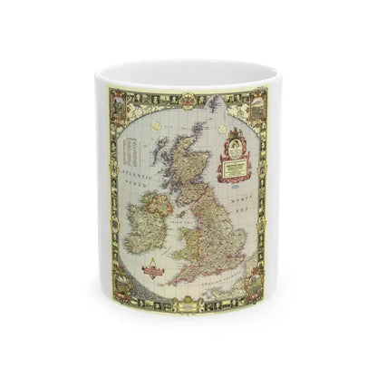 British Isles (1949) (Map) White Coffee Mug 11oz - Go Mug Yourself