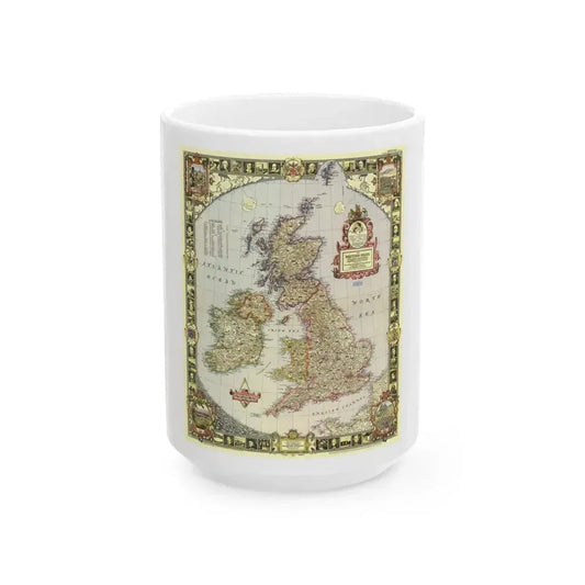 British Isles (1949) (Map) White Coffee Mug 15oz - Go Mug Yourself