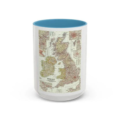 British Isles (1958) (Map) Accent Coffee Mug 15oz Light Blue - Go Mug Yourself