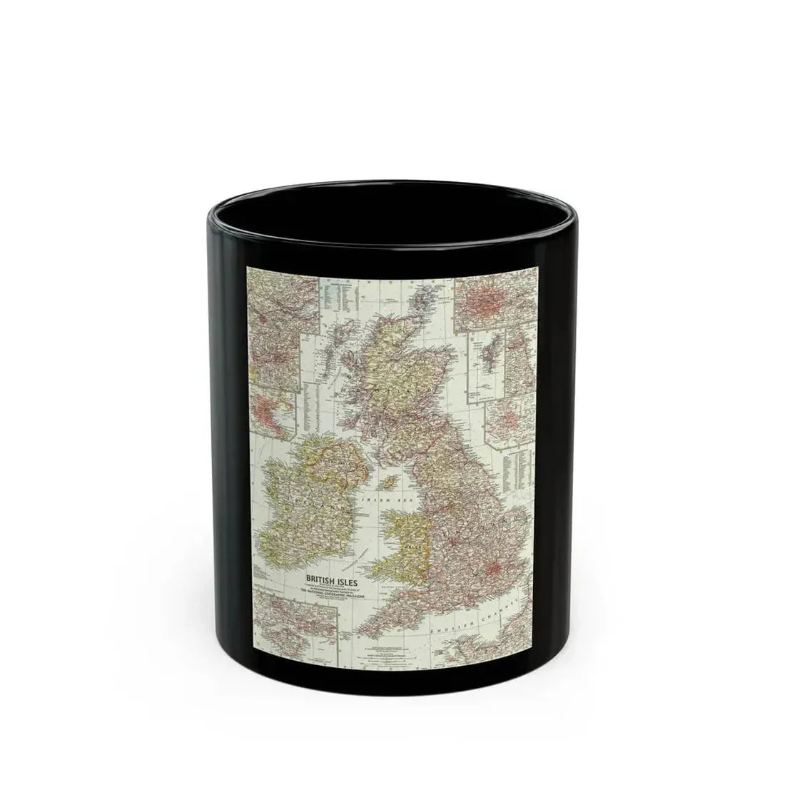 British Isles (1958) (Map) Black Coffee Mug 11oz - Go Mug Yourself