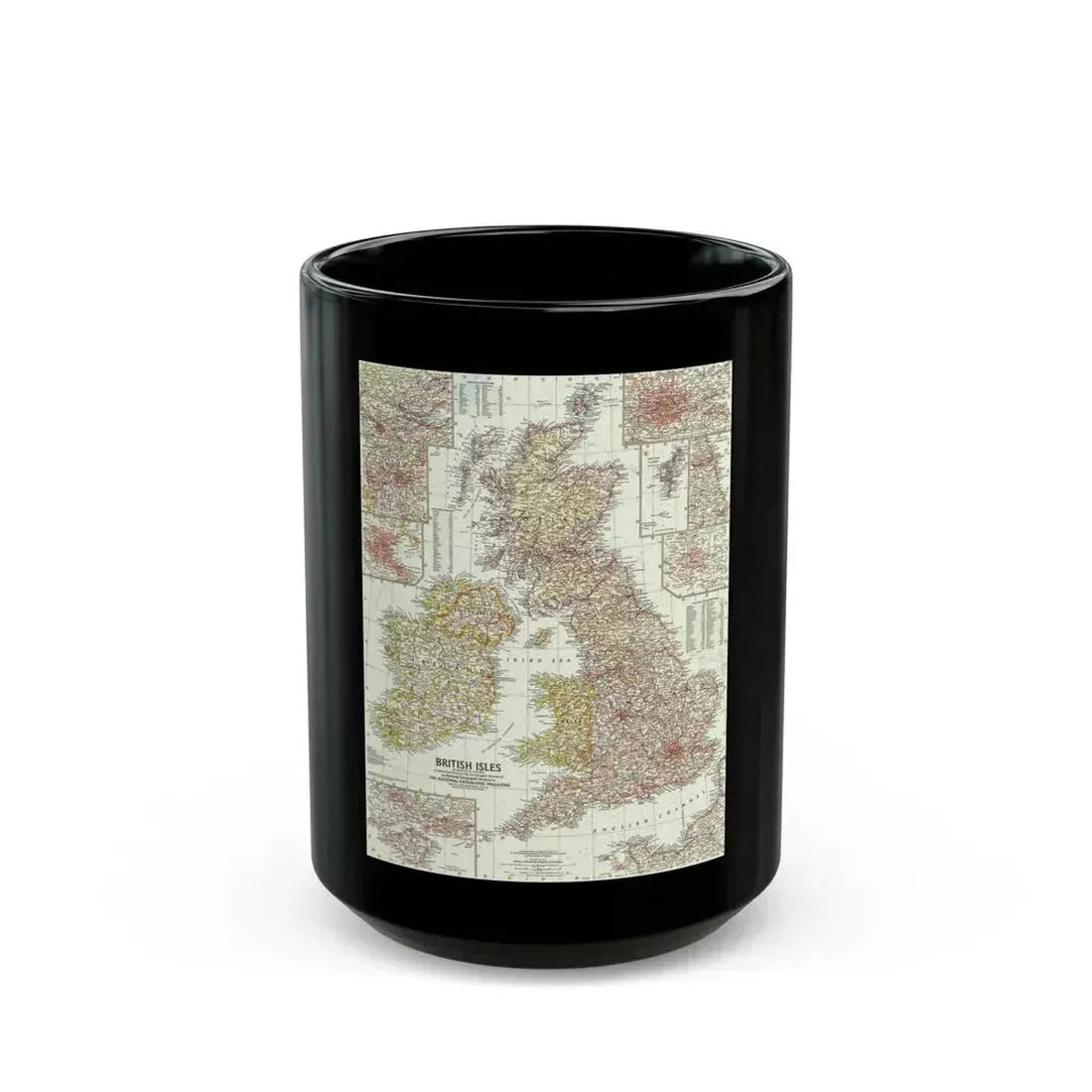 British Isles (1958) (Map) Black Coffee Mug - Go Mug Yourself
