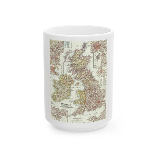 British Isles (1958) (Map) White Coffee Mug-15oz-Go Mug Yourself