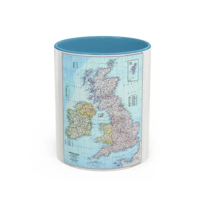 British Isles (1979) (Map) Accent Coffee Mug 11oz Light Blue - Go Mug Yourself