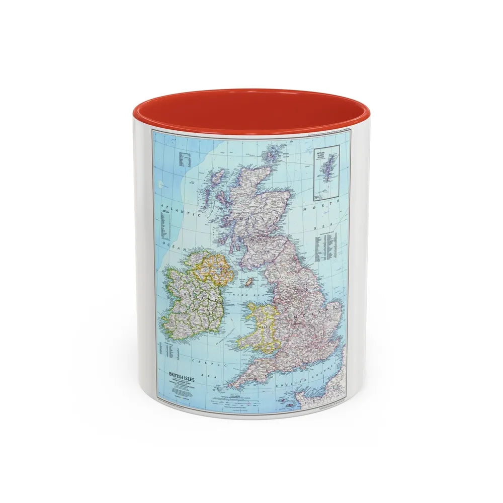 British Isles (1979) (Map) Accent Coffee Mug-11oz-Red-Go Mug Yourself