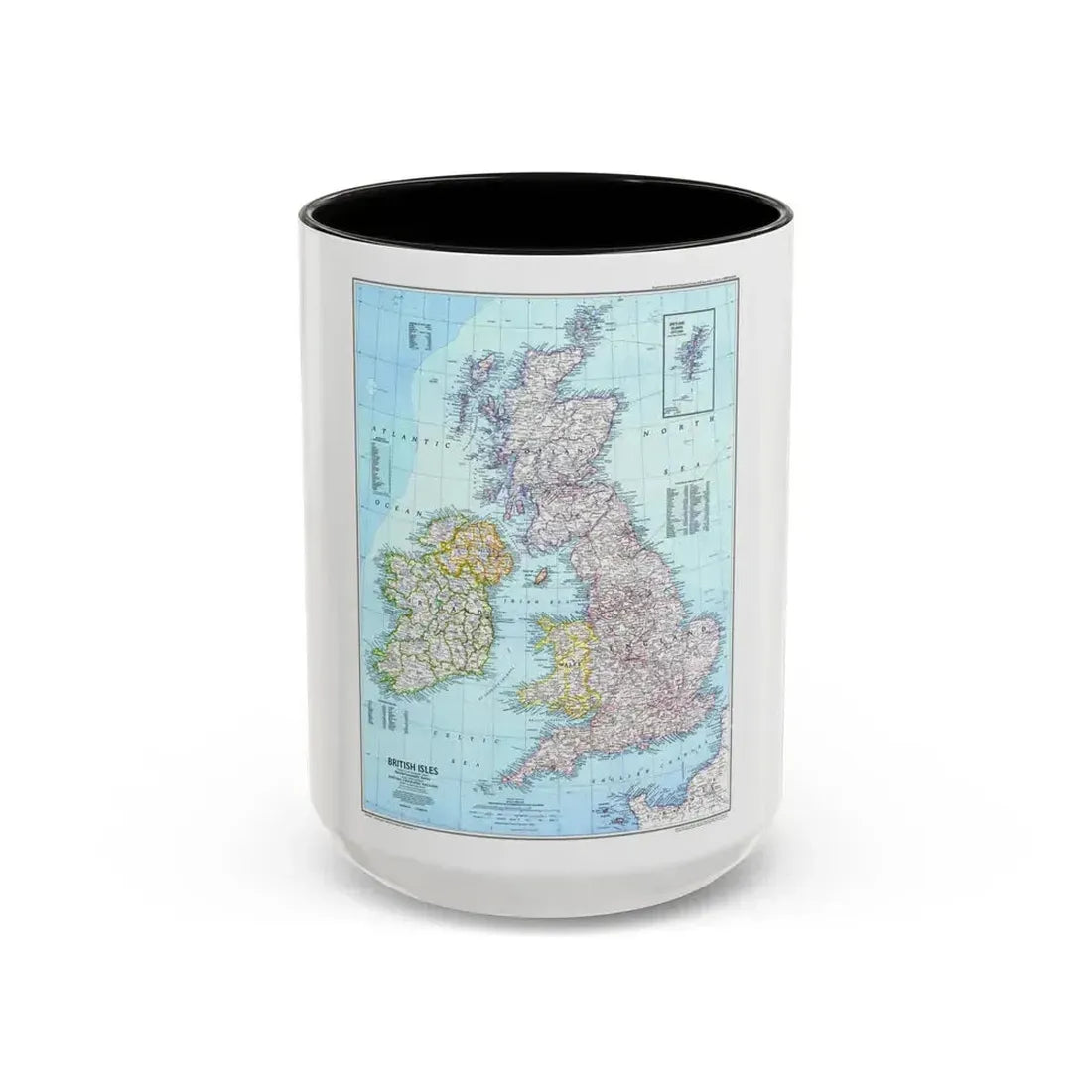 British Isles (1979) (Map) Accent Coffee Mug 15oz Black - Go Mug Yourself