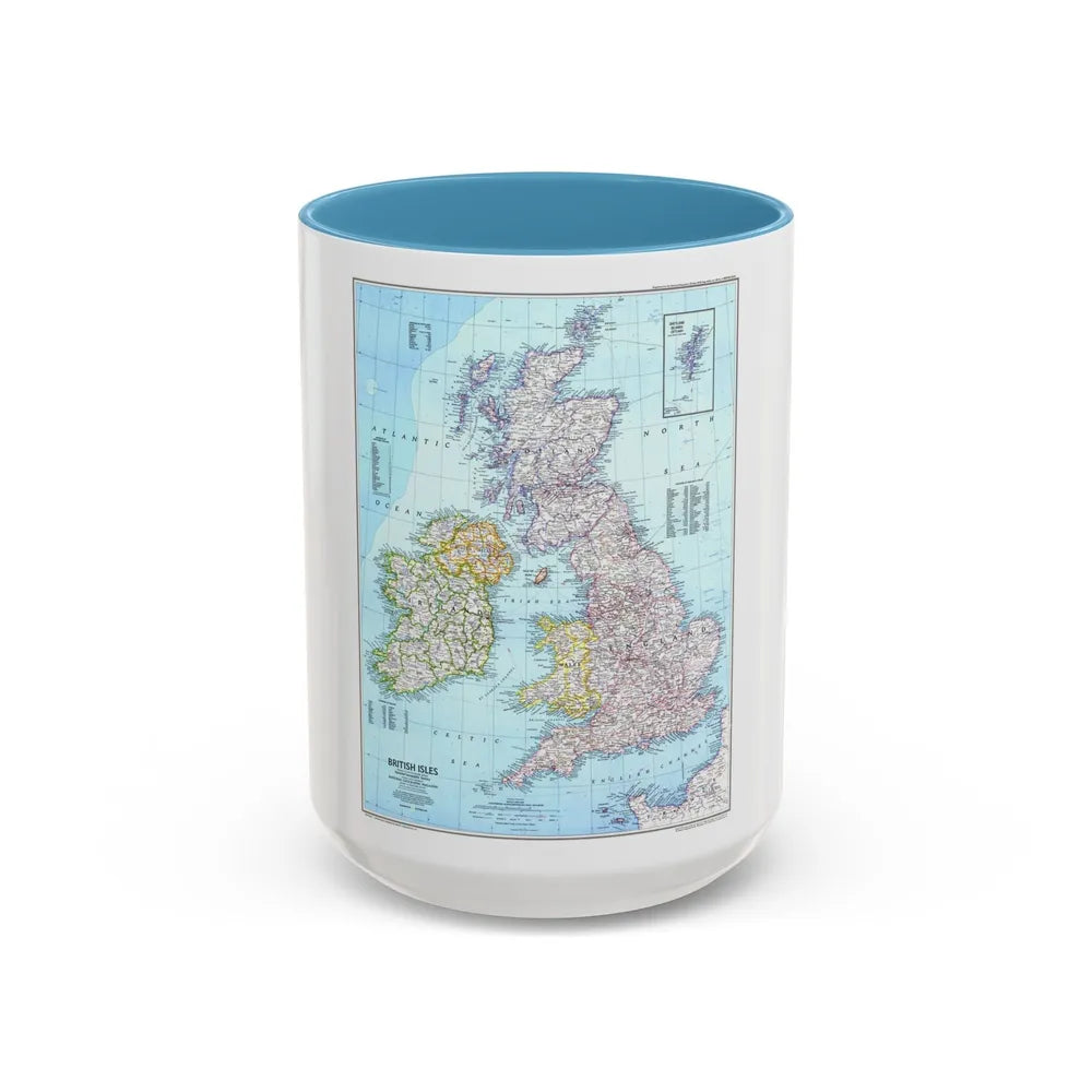 British Isles (1979) (Map) Accent Coffee Mug-15oz-Light Blue-Go Mug Yourself